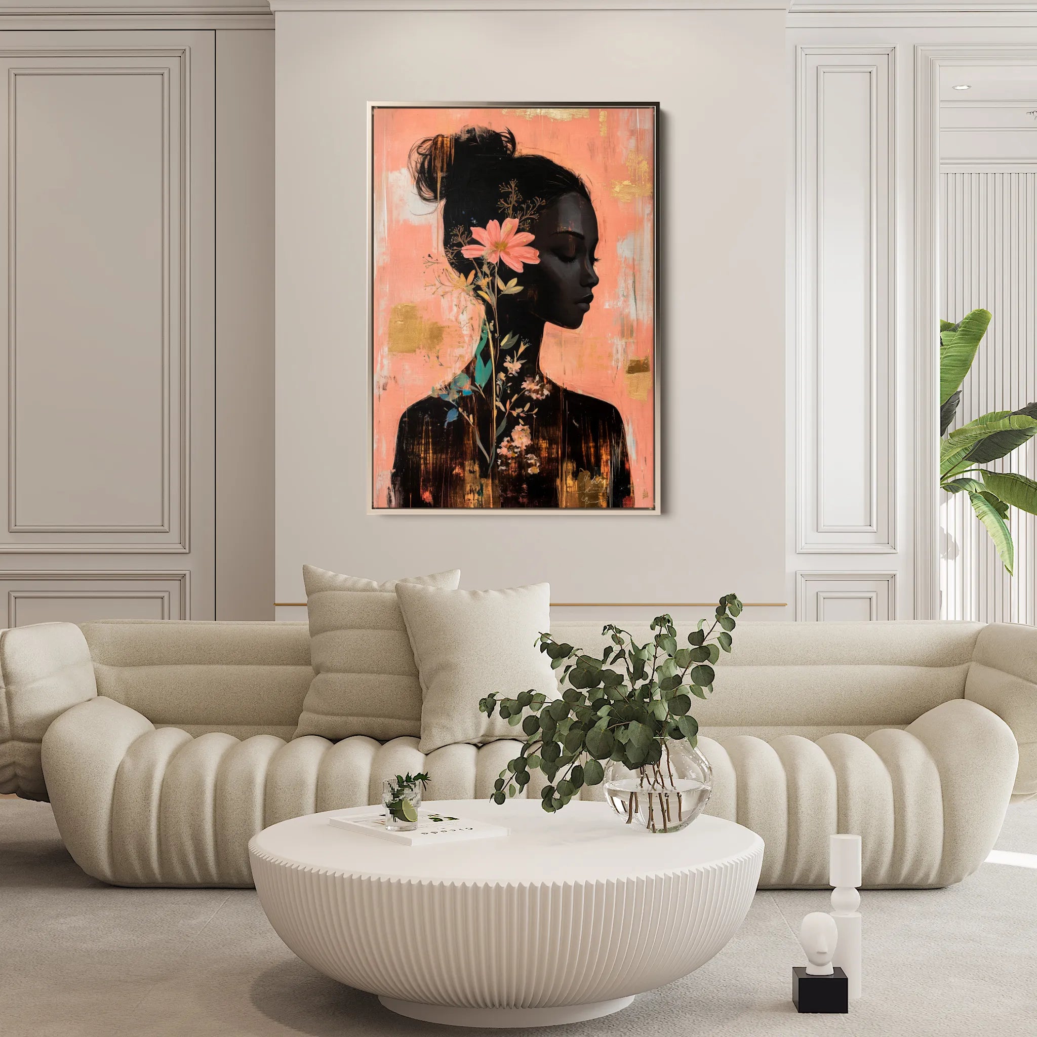 Portrait 144 Canvas Art 18" x 24" / 45 x 60 cm / Black