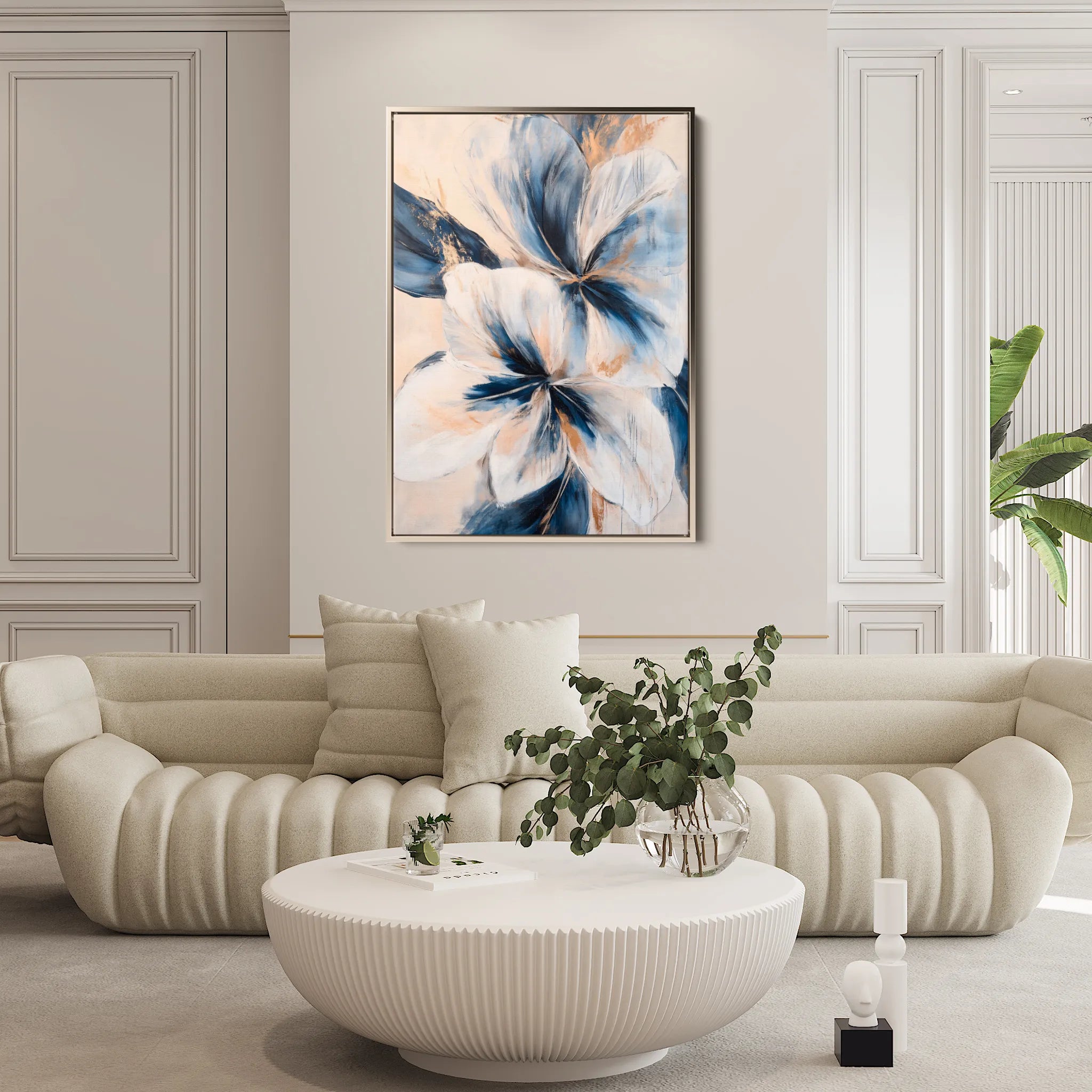 Floral 1440 Canvas Art 18" x 24" / 45 x 60 cm / Black