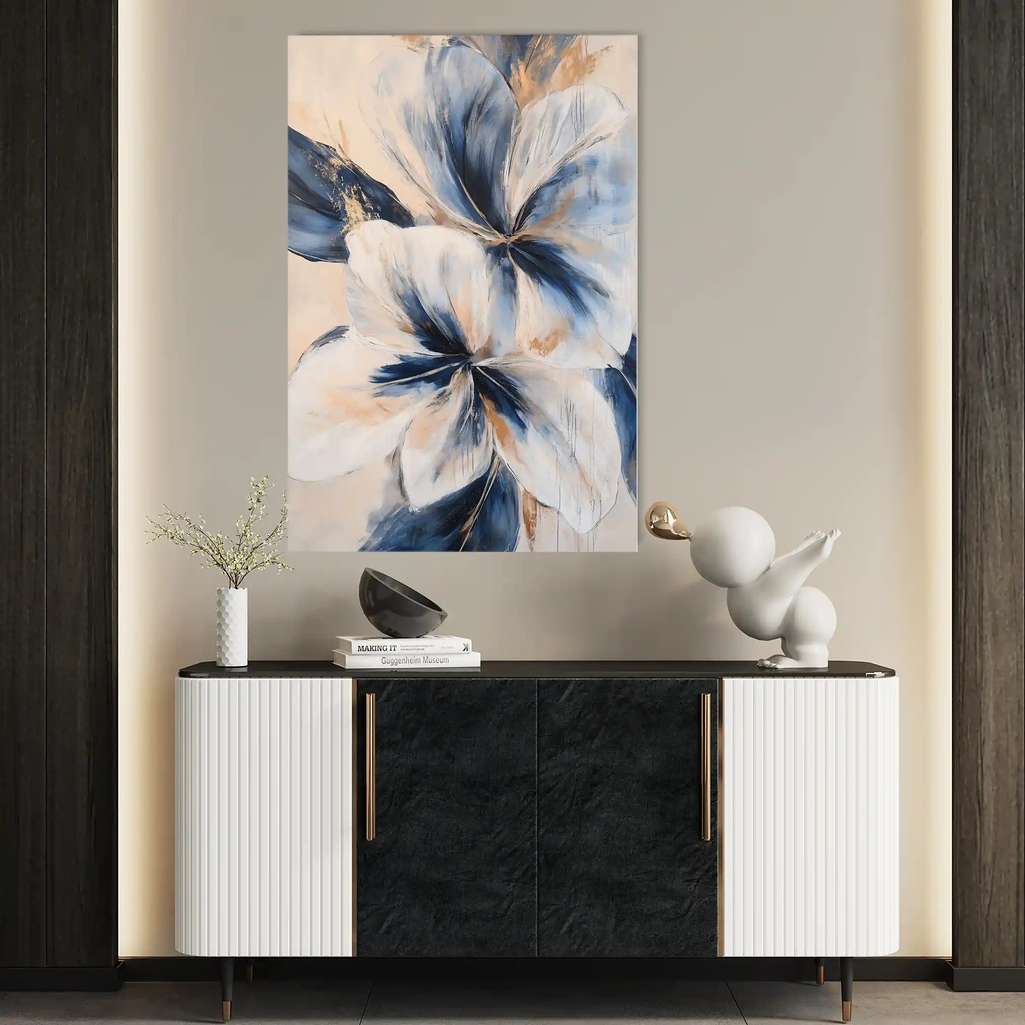 Floral 1440 Canvas Art 60 x 40 cm / Black