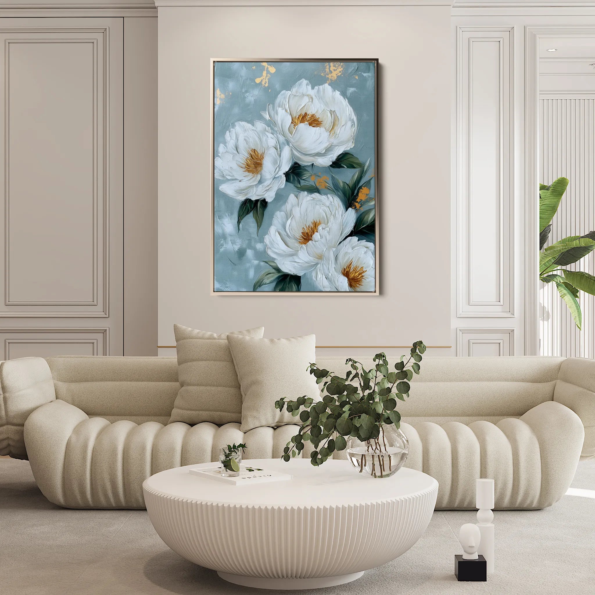 Floral 1441 Canvas Art 18" x 24" / 45 x 60 cm / Black