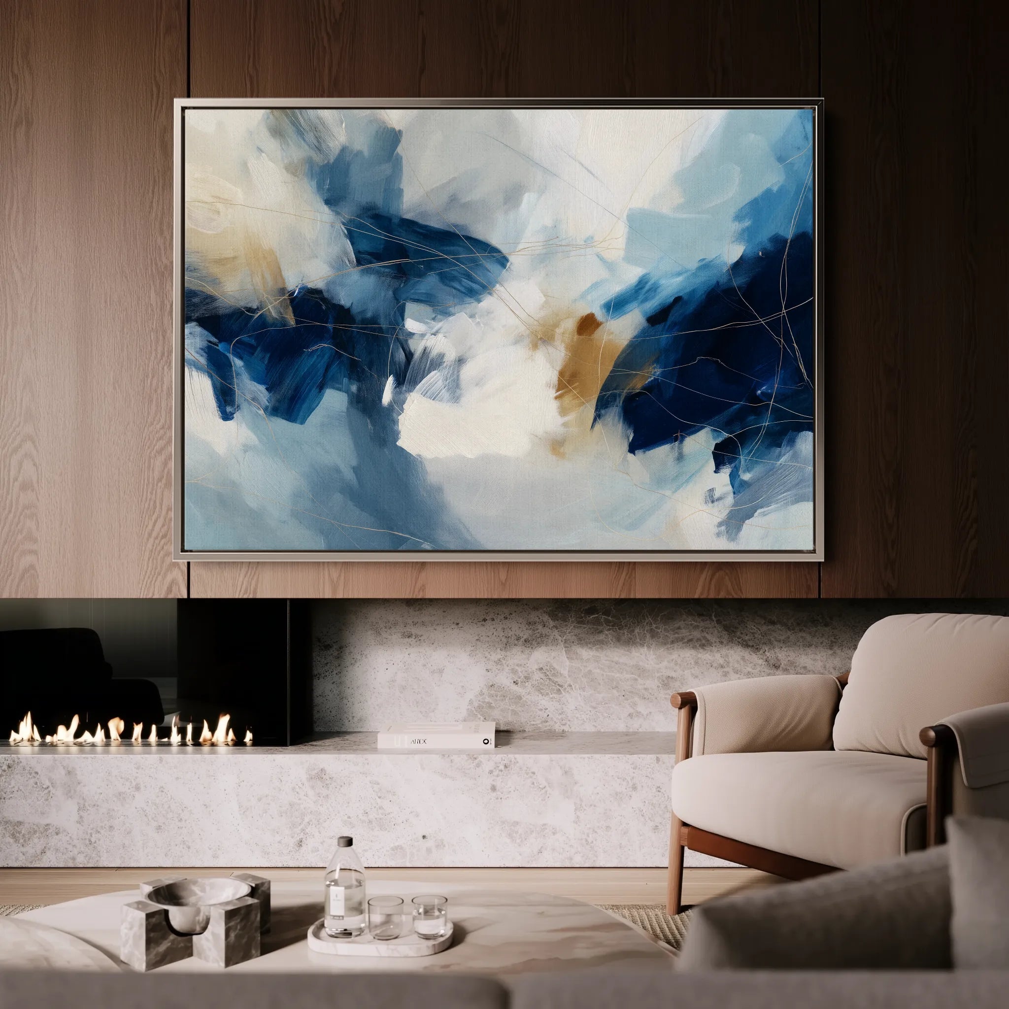 Abstract 1442 Canvas Art 18" x 24" / 45 x 60 cm / Black