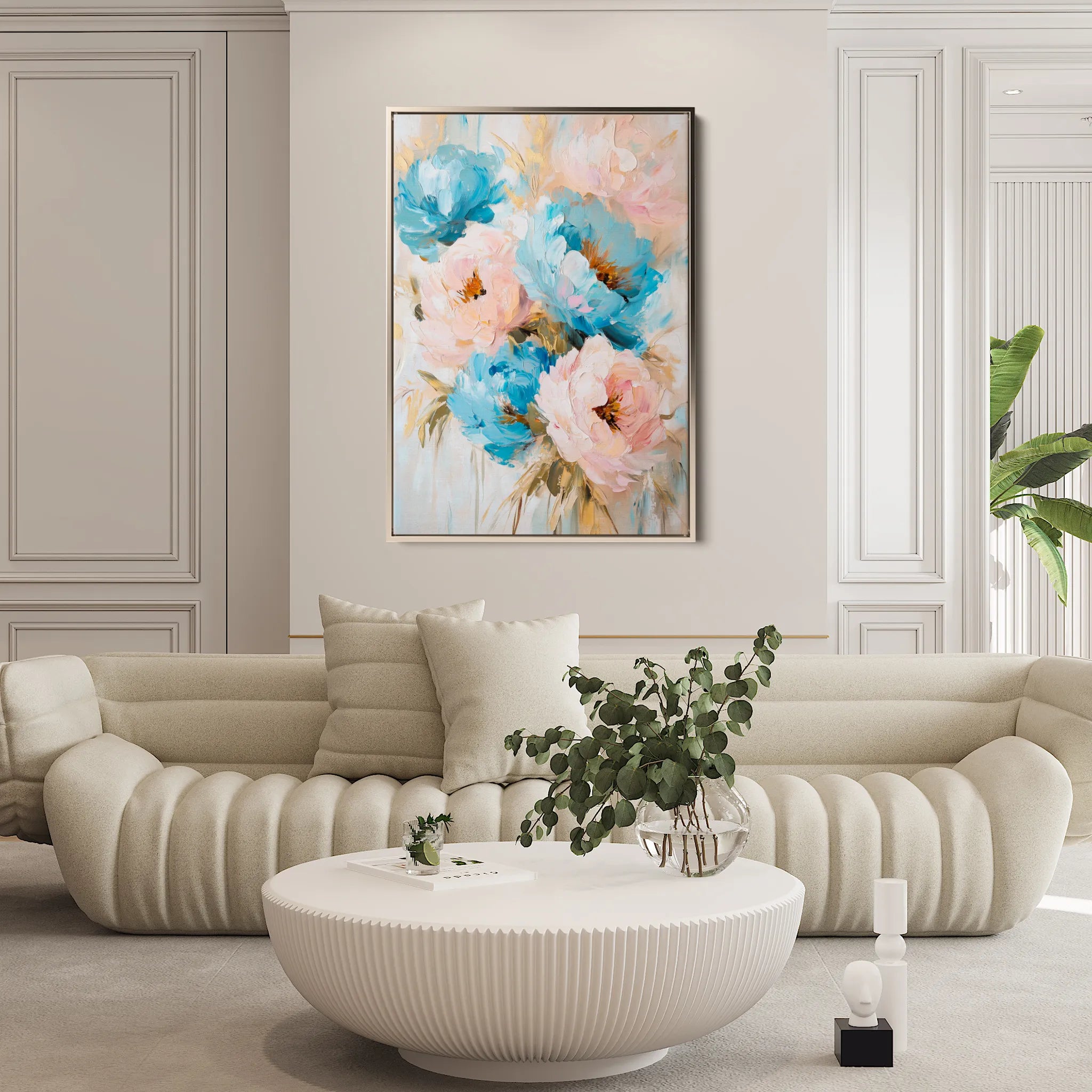 Floral 1442 Canvas Art 18" x 24" / 45 x 60 cm / Black