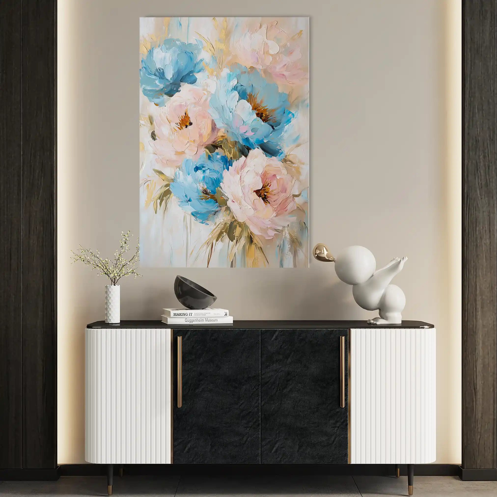 Floral 1442 Canvas Art 60 x 40 cm / Black