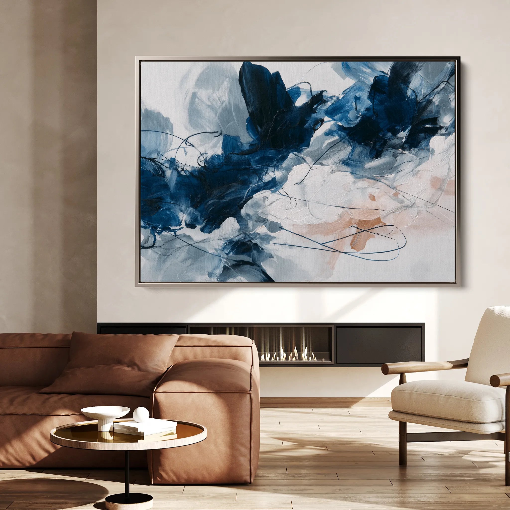 Abstract 1443 Canvas Art 18" x 24" / 45 x 60 cm / Black