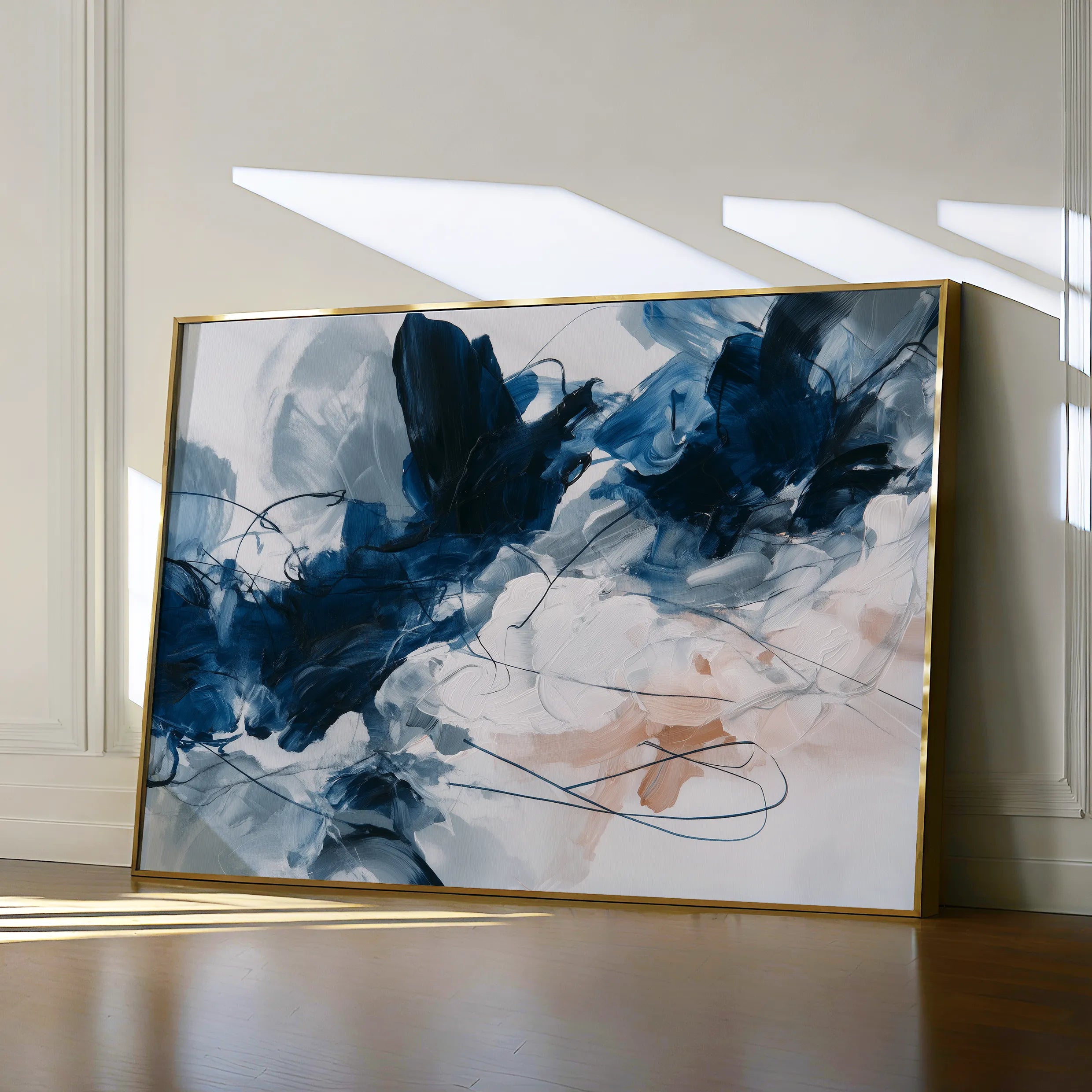 Abstract 1443 Canvas Art 18" x 24" / 45 x 60 cm / Black
