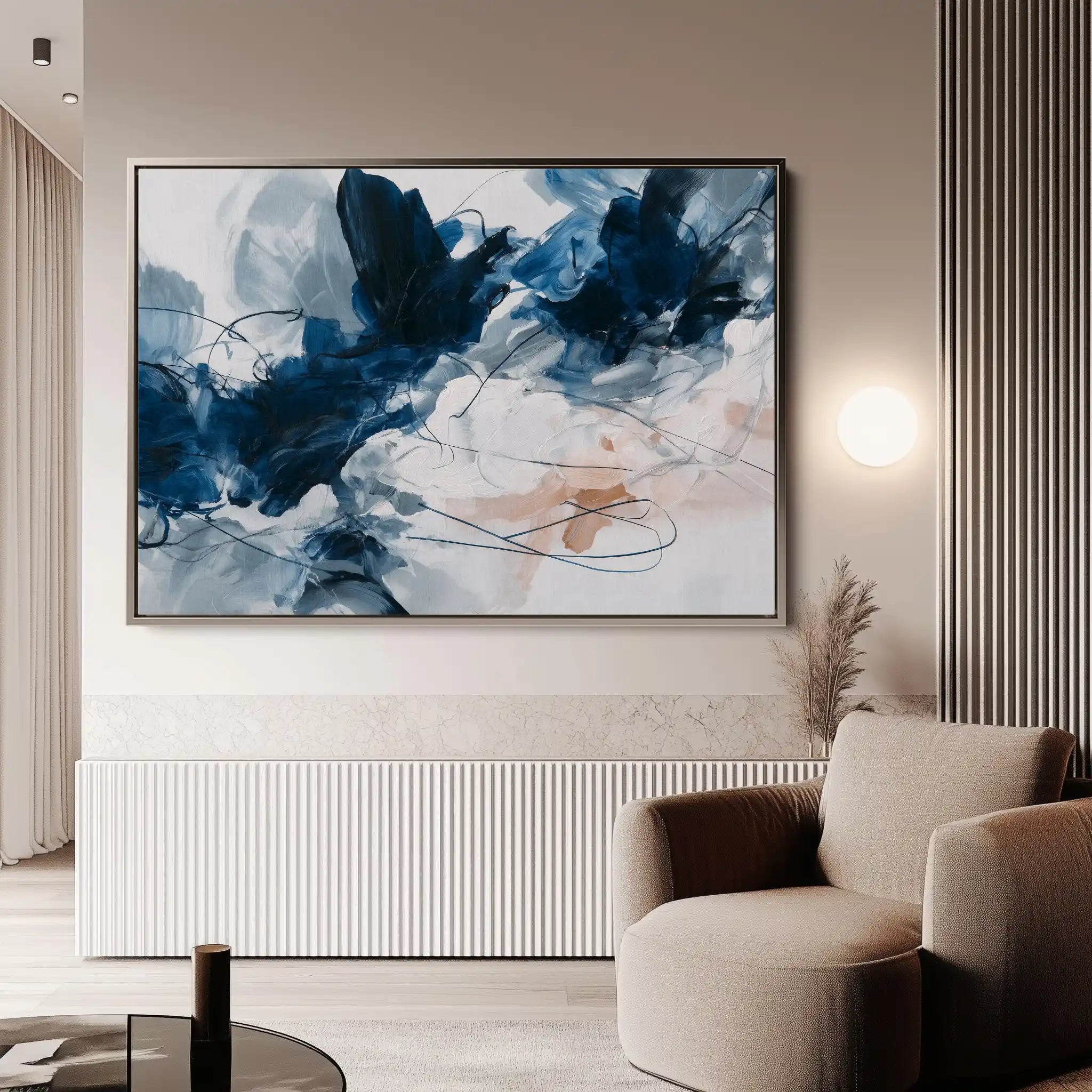 Abstract 1443 Canvas Art 60 x 40 cm / Black
