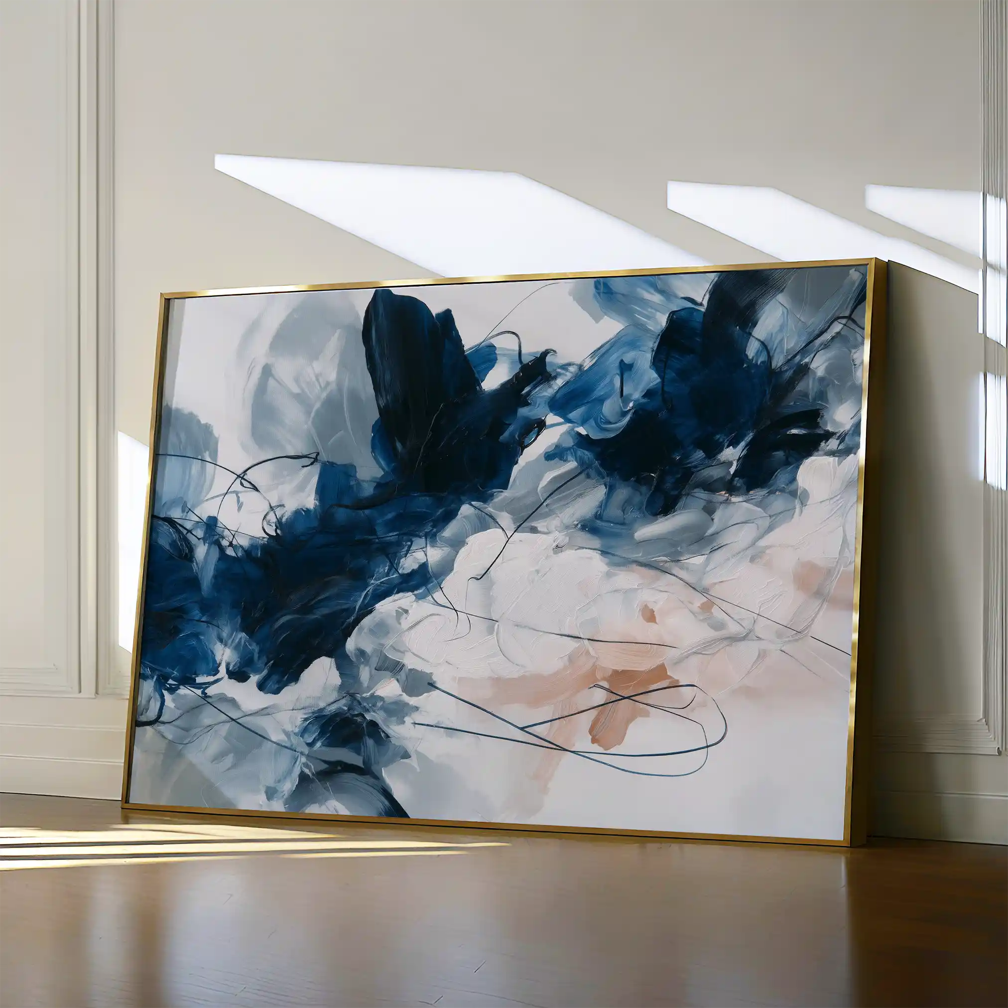 Abstract 1443 Canvas Art 60 x 40 cm / Black