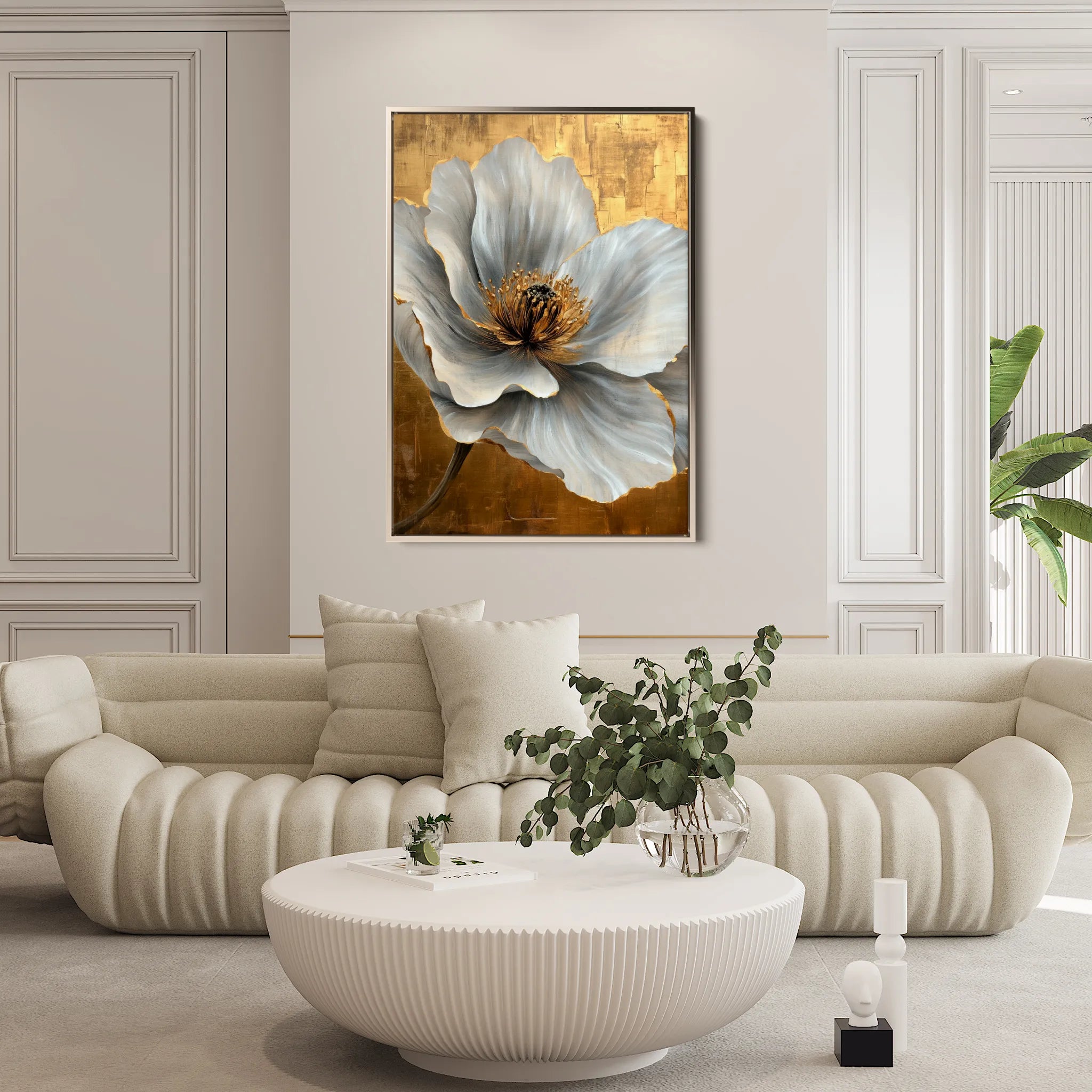 Floral 1443 Canvas Art 18" x 24" / 45 x 60 cm / Black