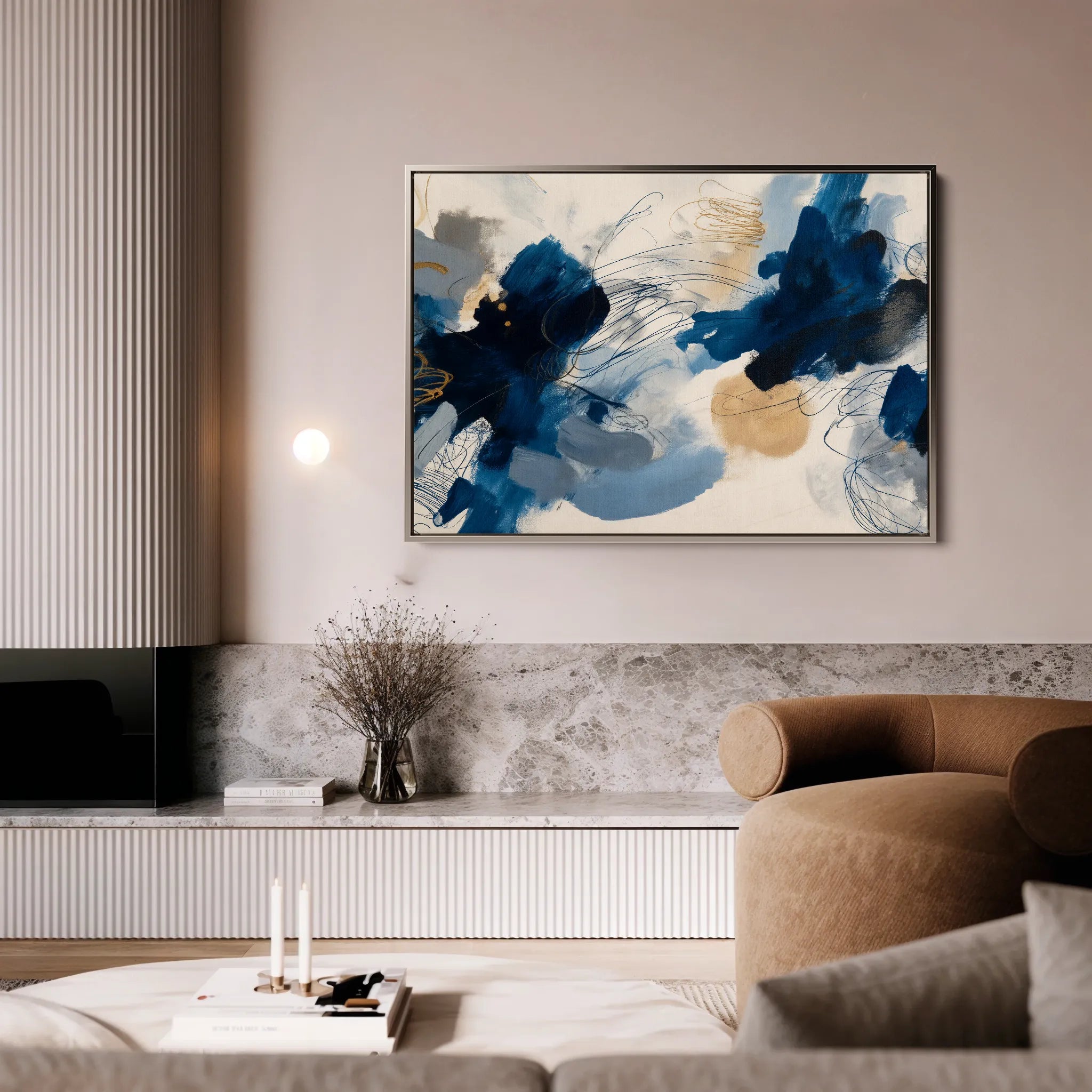 Abstract 1444 Canvas Art 18" x 24" / 45 x 60 cm / Black