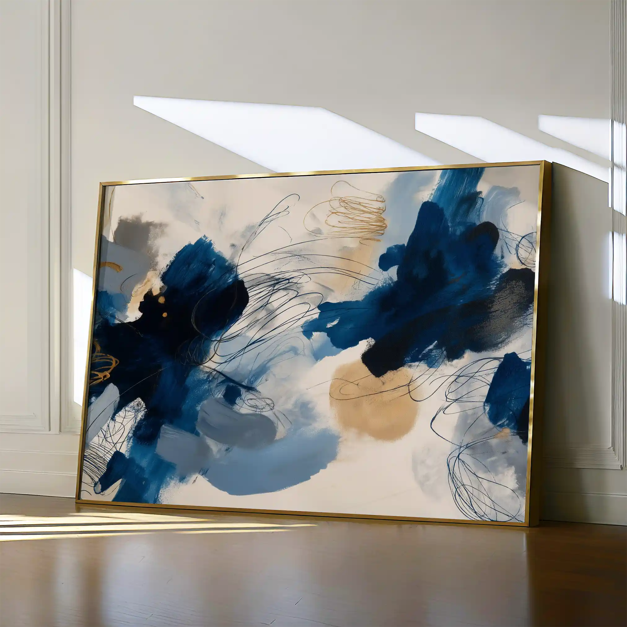 Abstract 1444 Canvas Art 60 x 40 cm / Black