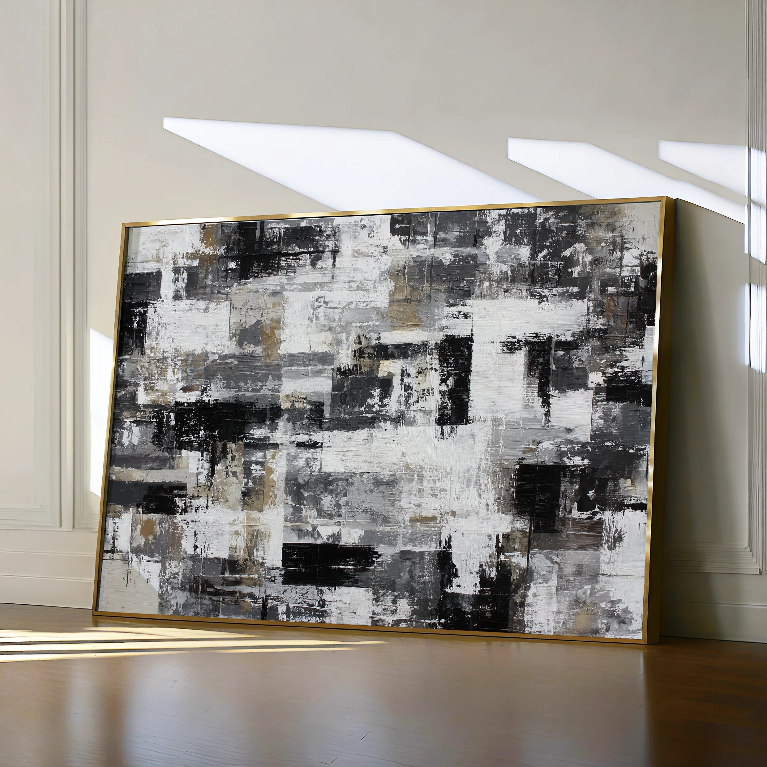 Abstract 1445 Canvas Art 18" x 24" / 45 x 60 cm / Black