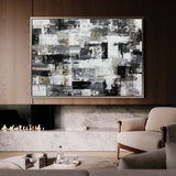 Abstract 1445 Canvas Art 18" x 24" / 45 x 60 cm / Black