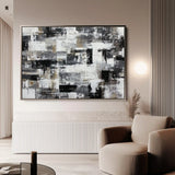 Abstract 1445 Canvas Art 18" x 24" / 45 x 60 cm / Black
