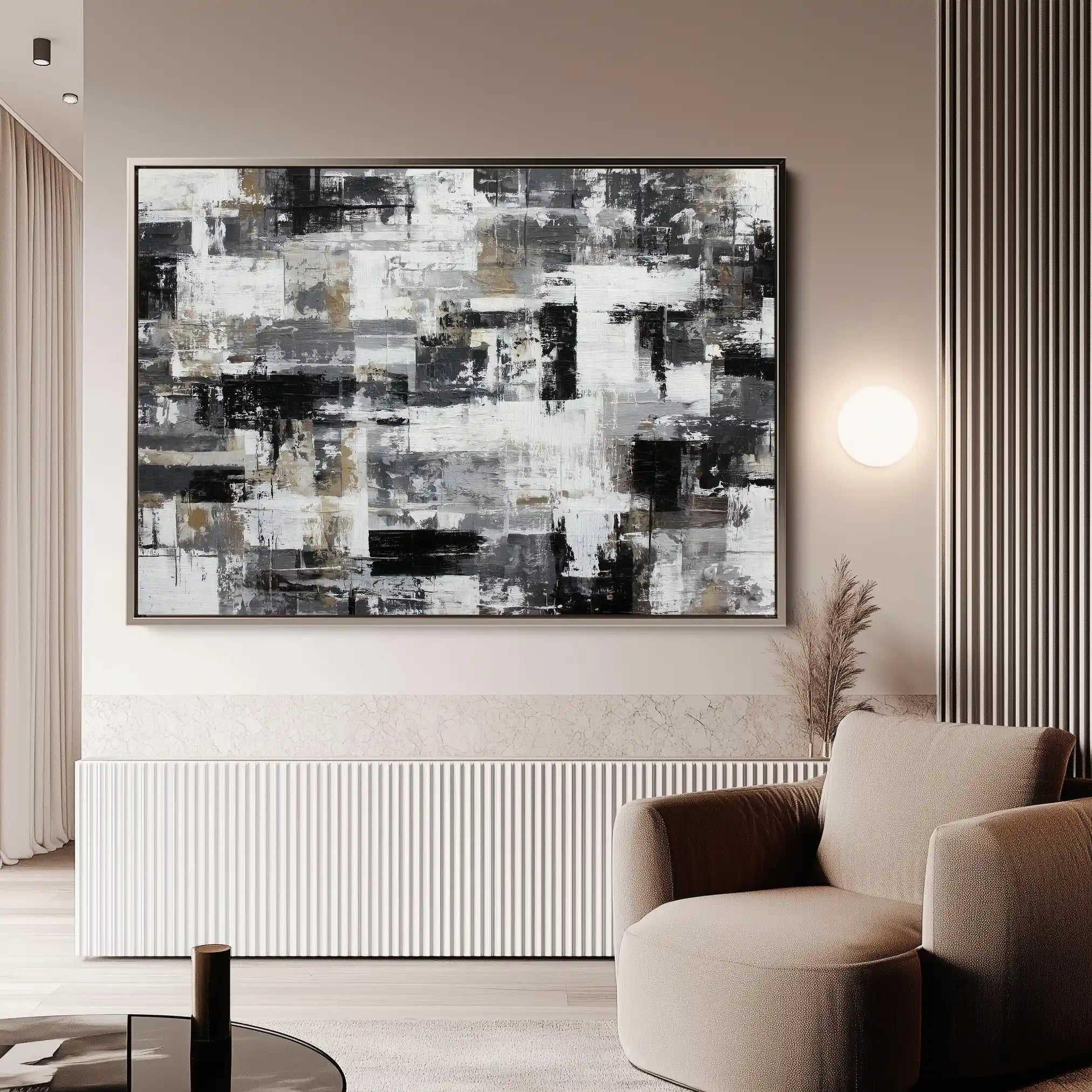 Abstract 1445 Canvas Art 18" x 24" / 45 x 60 cm / Black