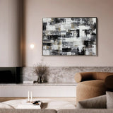 Abstract 1445 Canvas Art 18" x 24" / 45 x 60 cm / Black
