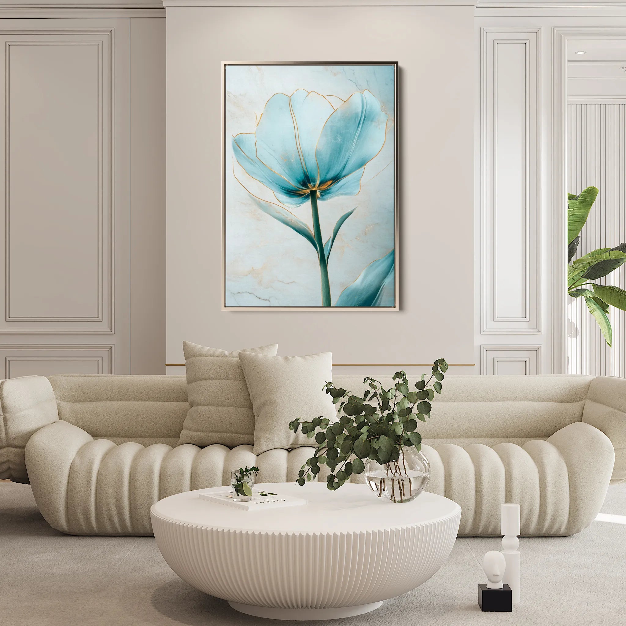 Floral 1445 Canvas Art 18" x 24" / 45 x 60 cm / Black