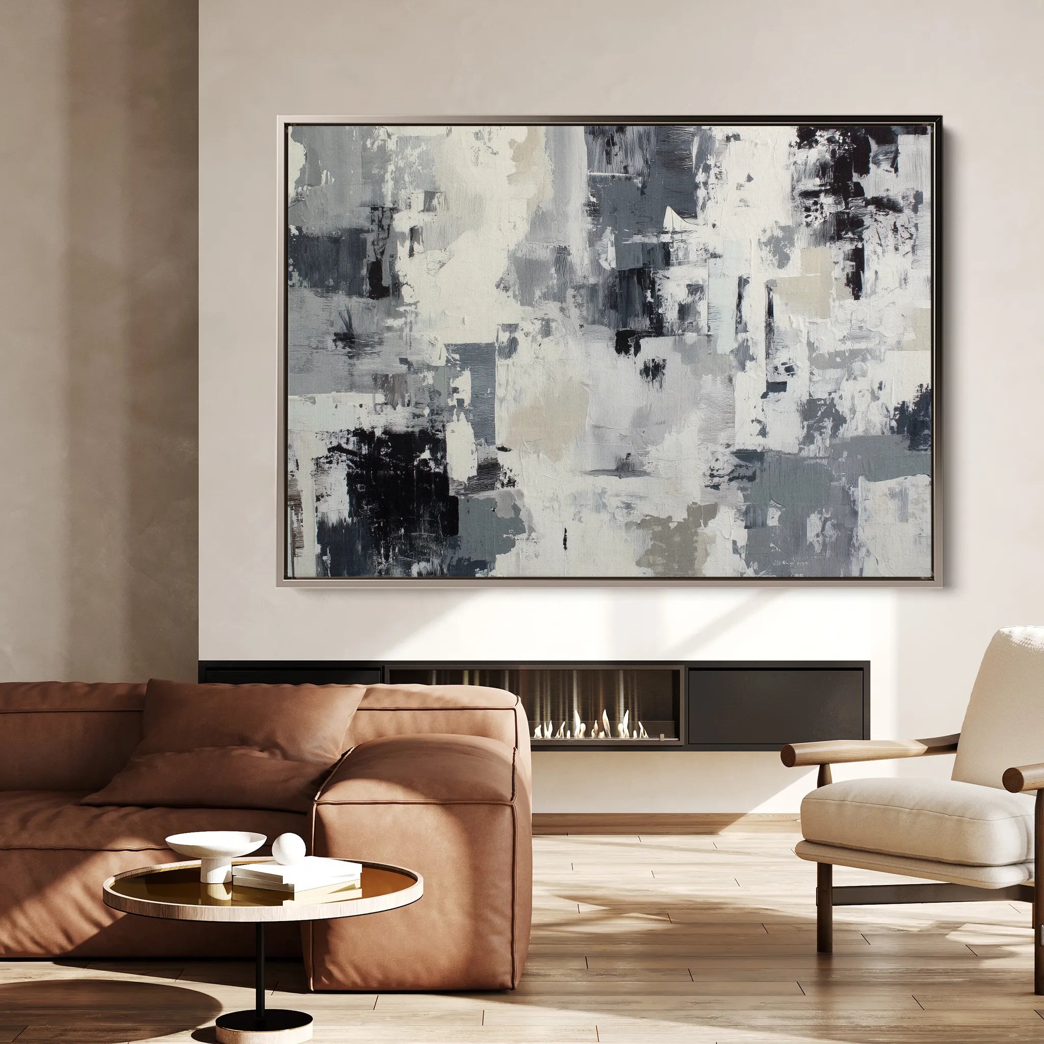 Abstract 1446 Canvas Art 18" x 24" / 45 x 60 cm / Black