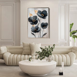 Floral 1446 Canvas Art 18" x 24" / 45 x 60 cm / Black