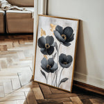 Floral 1446 Canvas Art 18" x 24" / 45 x 60 cm / Black