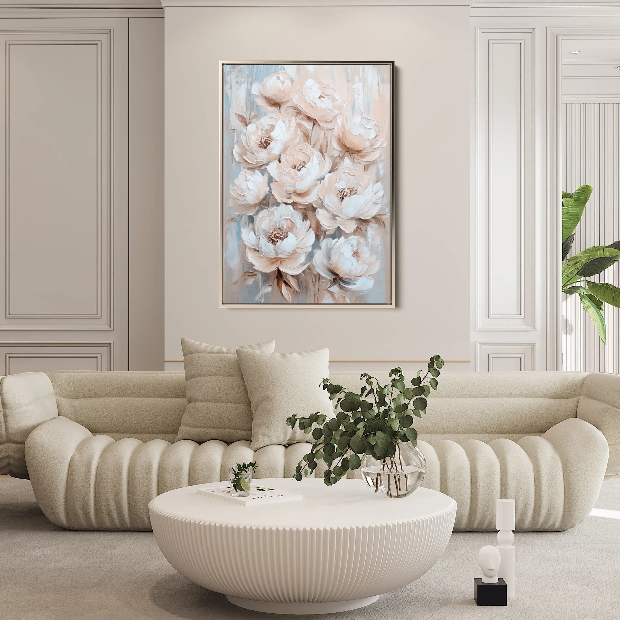 Floral 1447 Canvas Art 18" x 24" / 45 x 60 cm / Black