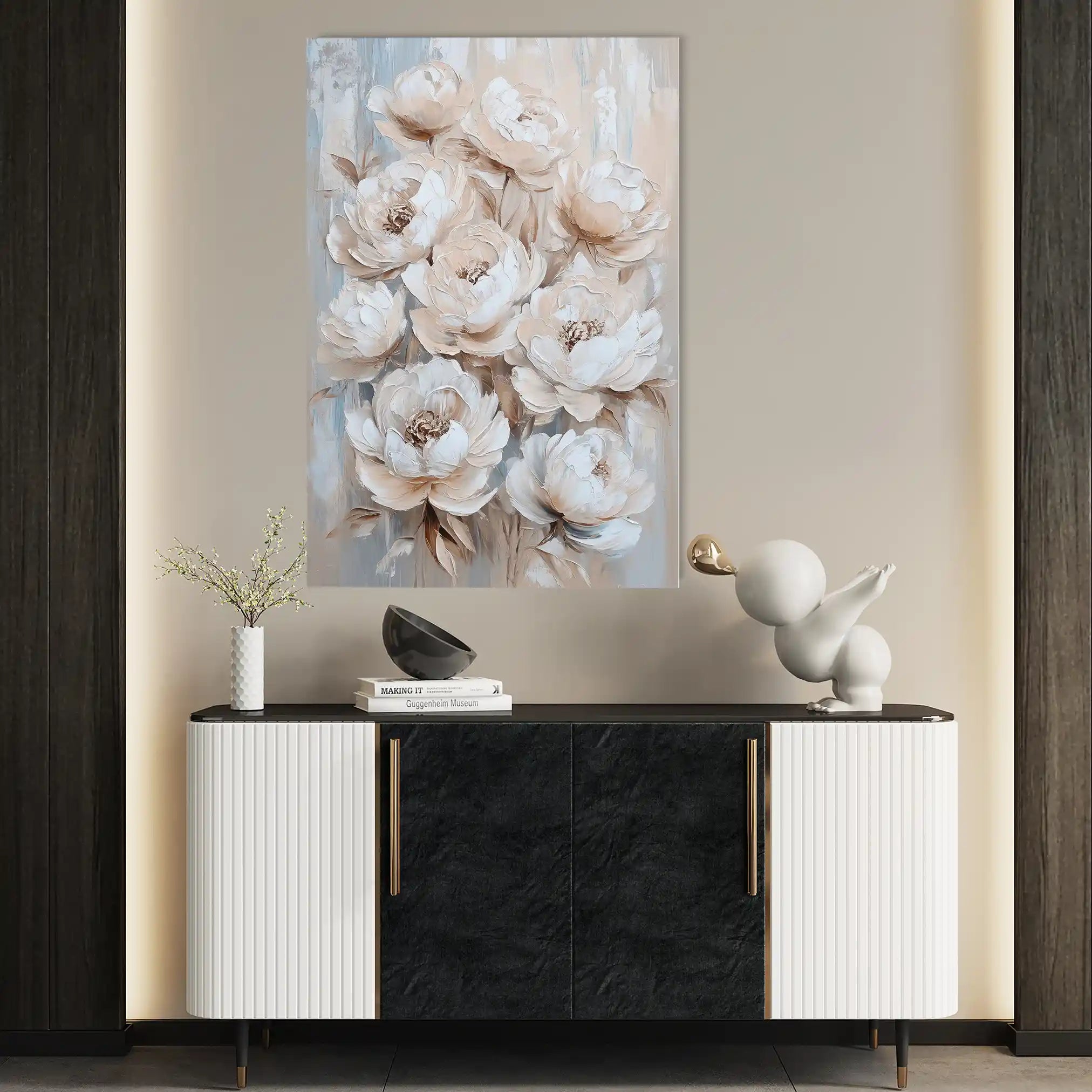 Floral 1447 Canvas Art 60 x 40 cm / Black