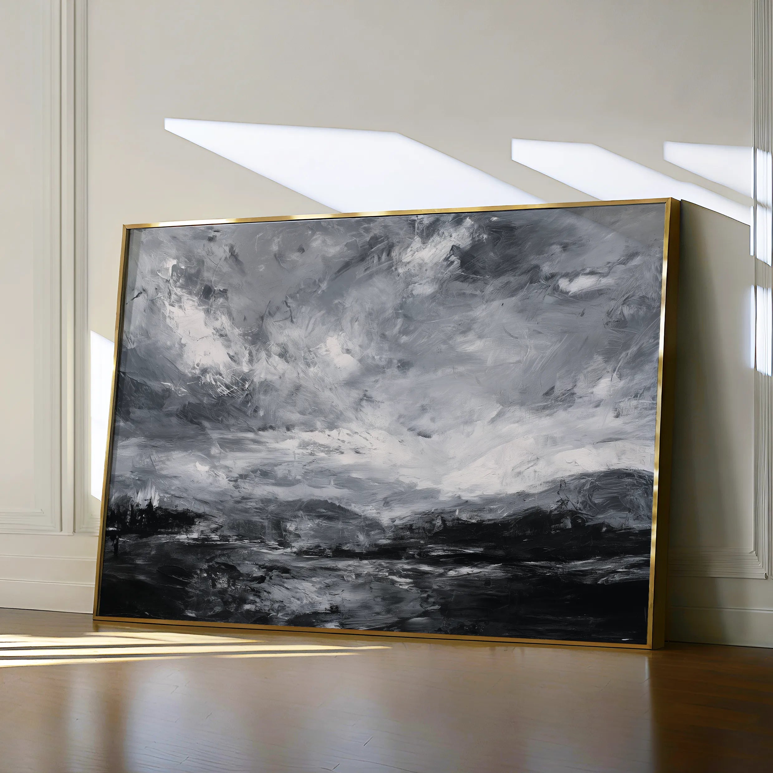 Abstract 1448 Canvas Art 18" x 24" / 45 x 60 cm / Black