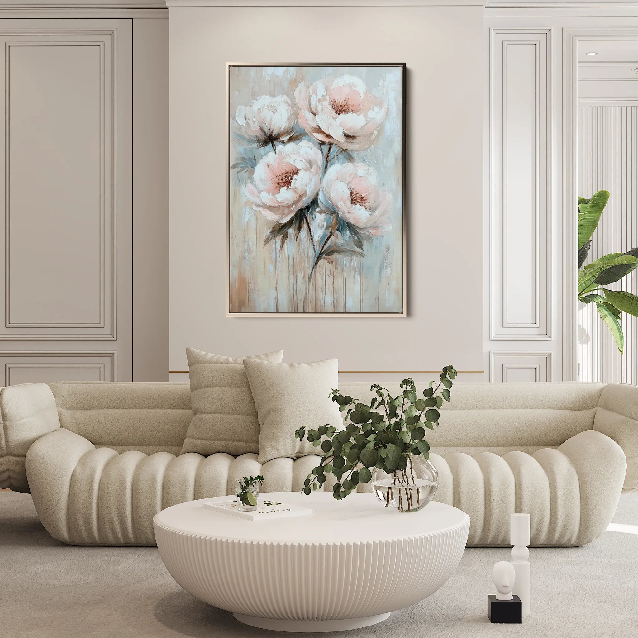 Floral 1448 Canvas Art 18" x 24" / 45 x 60 cm / Black