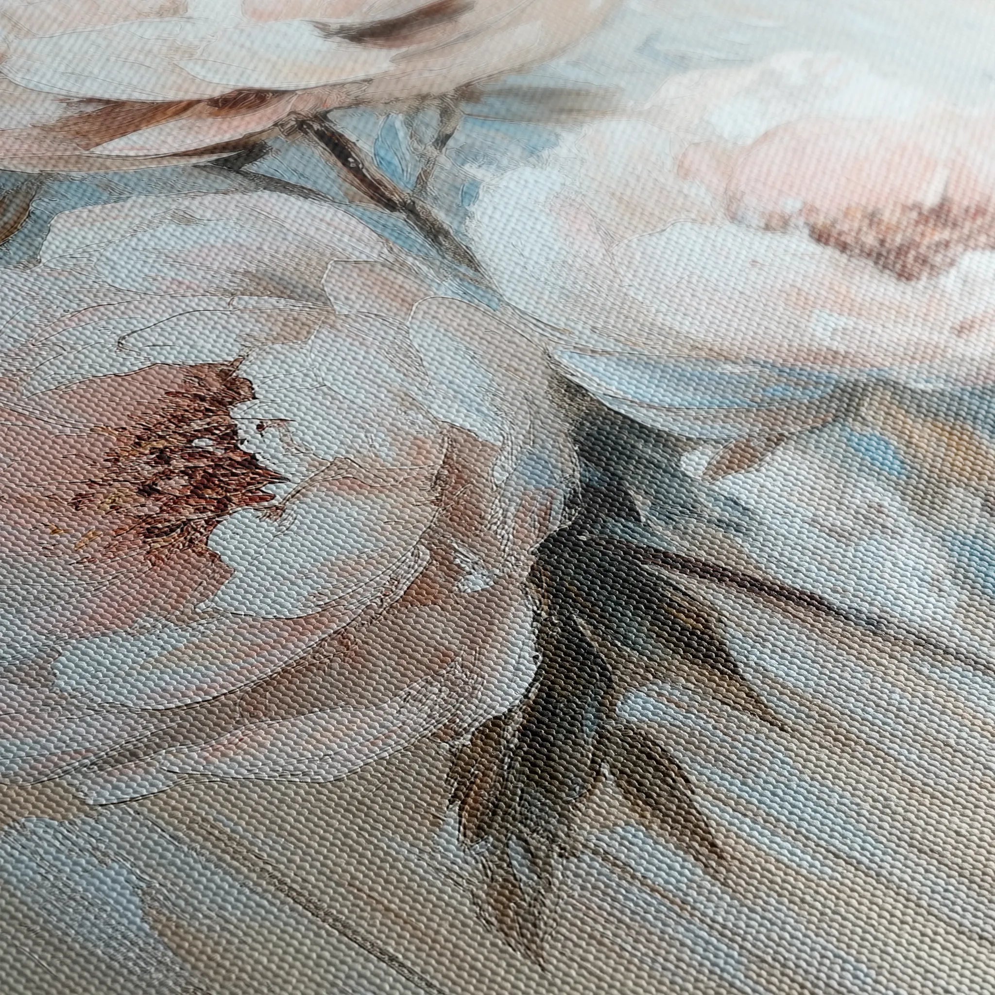 Floral 1448 Canvas Art 18" x 24" / 45 x 60 cm / Black