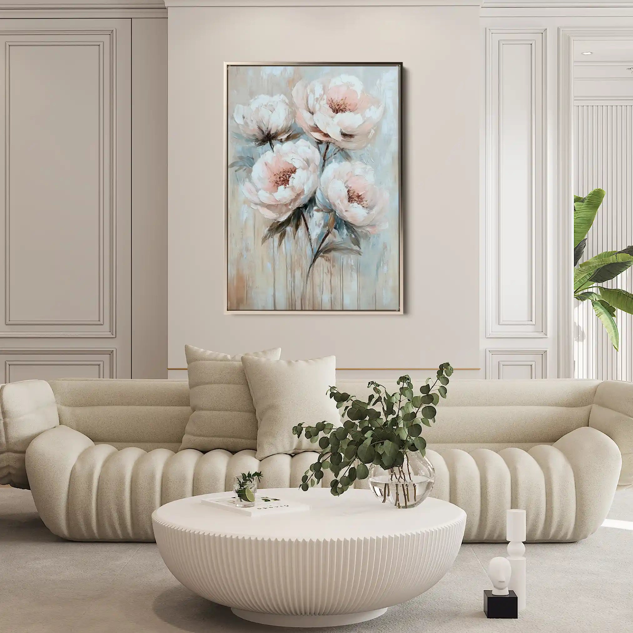 Floral 1448 Canvas Art 60 x 40 cm / Black