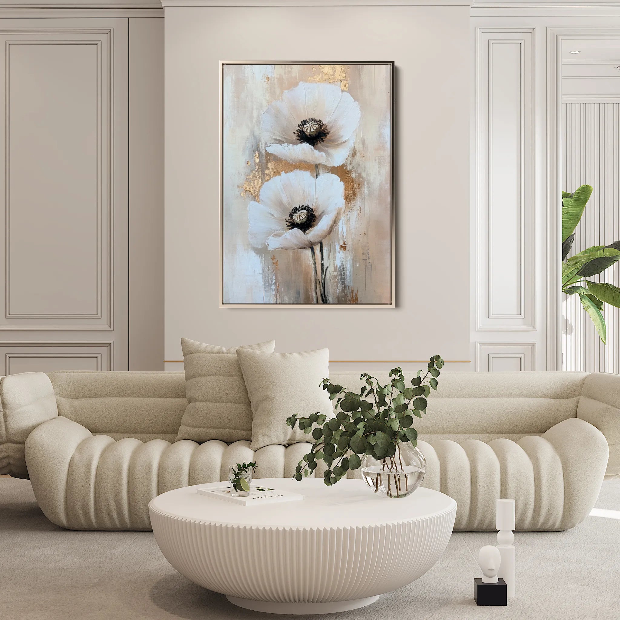 Floral 1449 Canvas Art 18" x 24" / 45 x 60 cm / Black