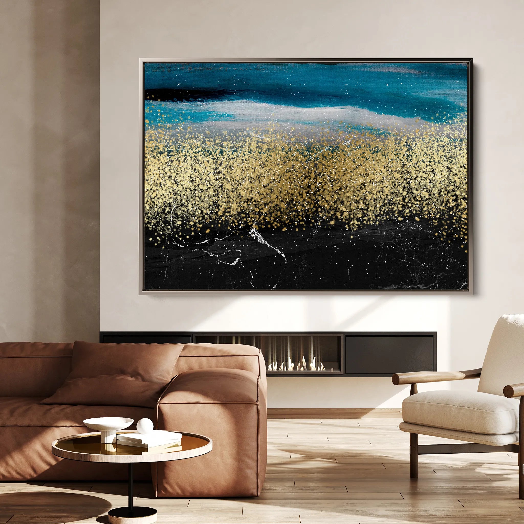 Abstract 145 Canvas Art 18" x 24" / 45 x 60 cm / Black