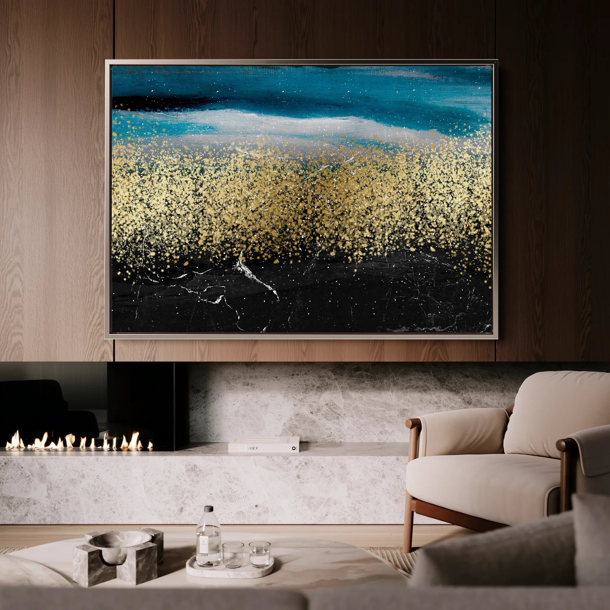 Abstract 145 Canvas Art 18" x 24" / 45 x 60 cm / Black