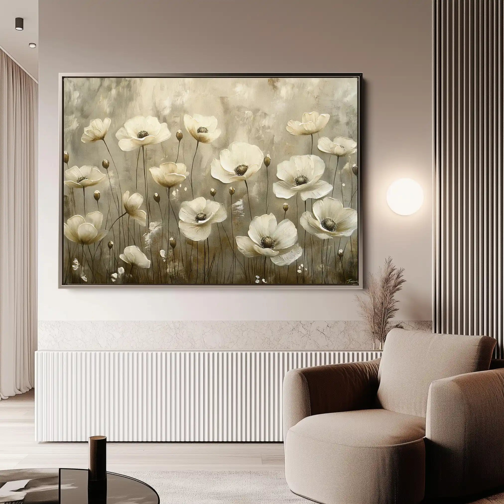 Floral 145 Canvas Art 60 x 40 cm / Black