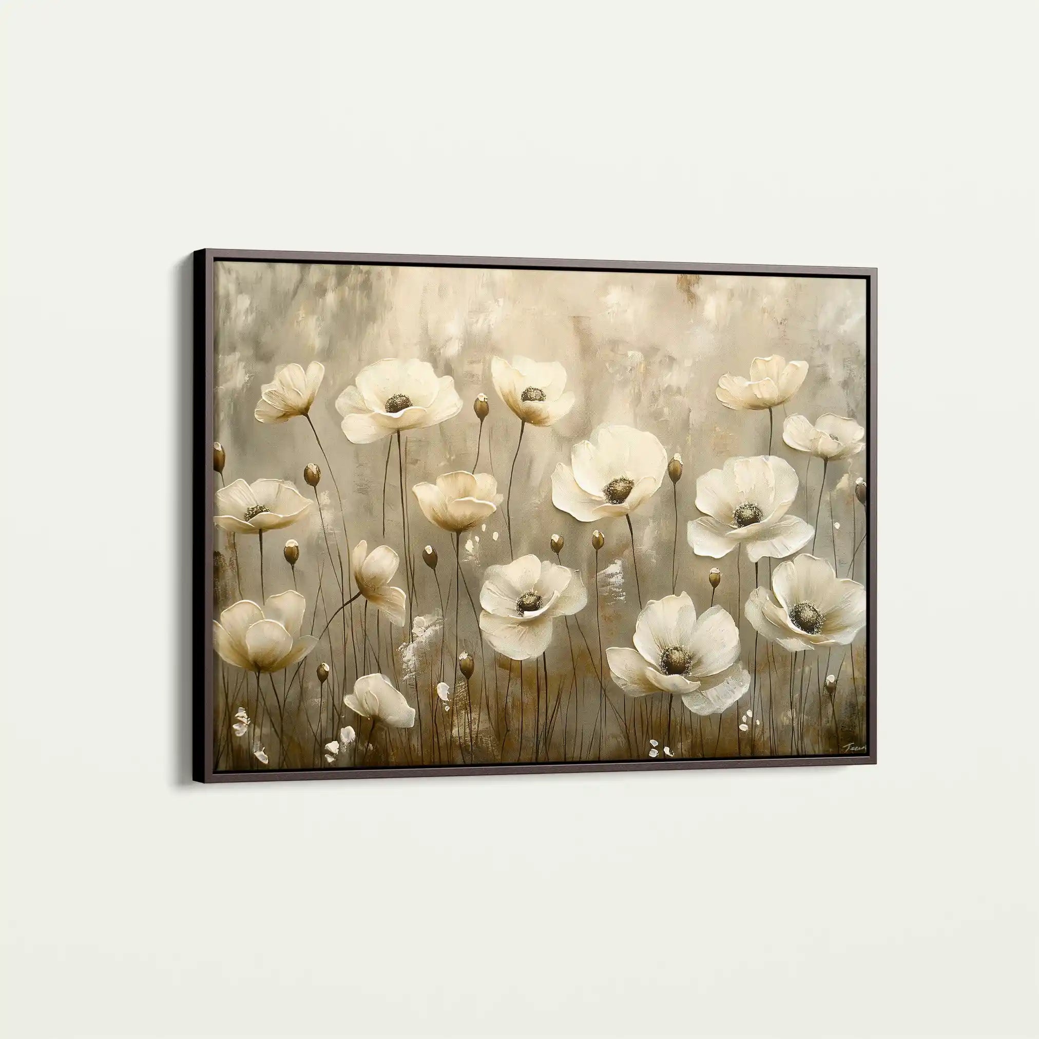 Floral 145 Canvas Art 60 x 40 cm / Black