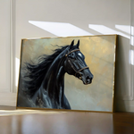 Horses 145 Canvas Art 60 x 40 cm / Black