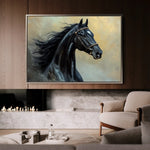 Horses 145 Canvas Art 60 x 40 cm / Black
