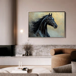 Horses 145 Canvas Art 60 x 40 cm / Black