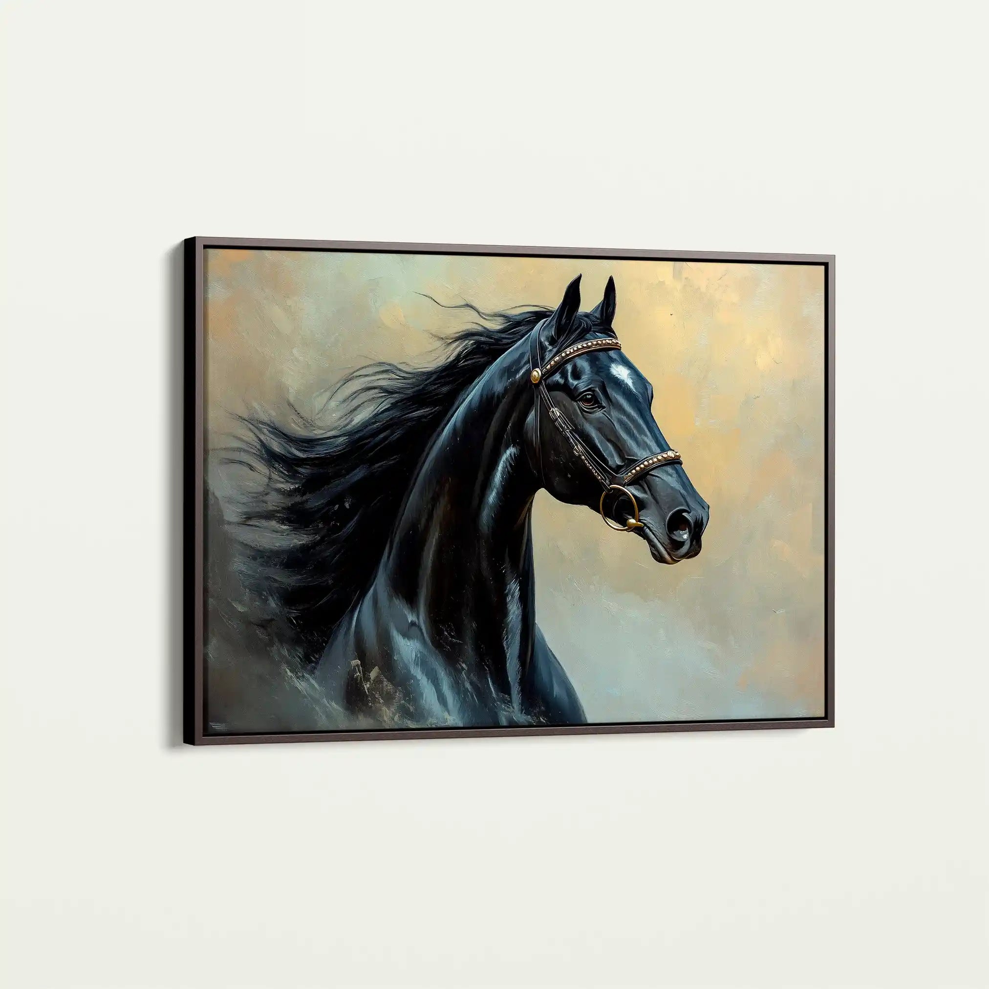 Horses 145 Canvas Art 60 x 40 cm / Black