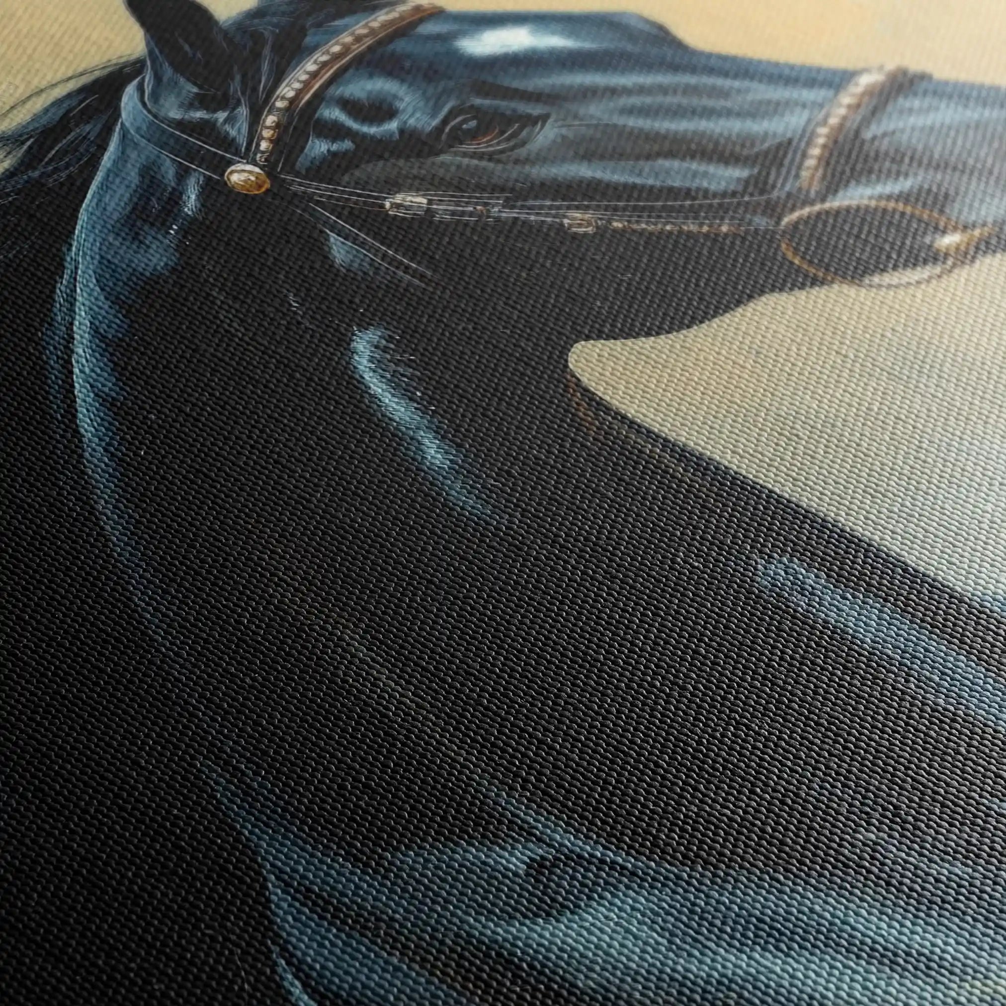 Horses 145 Canvas Art 60 x 40 cm / Black