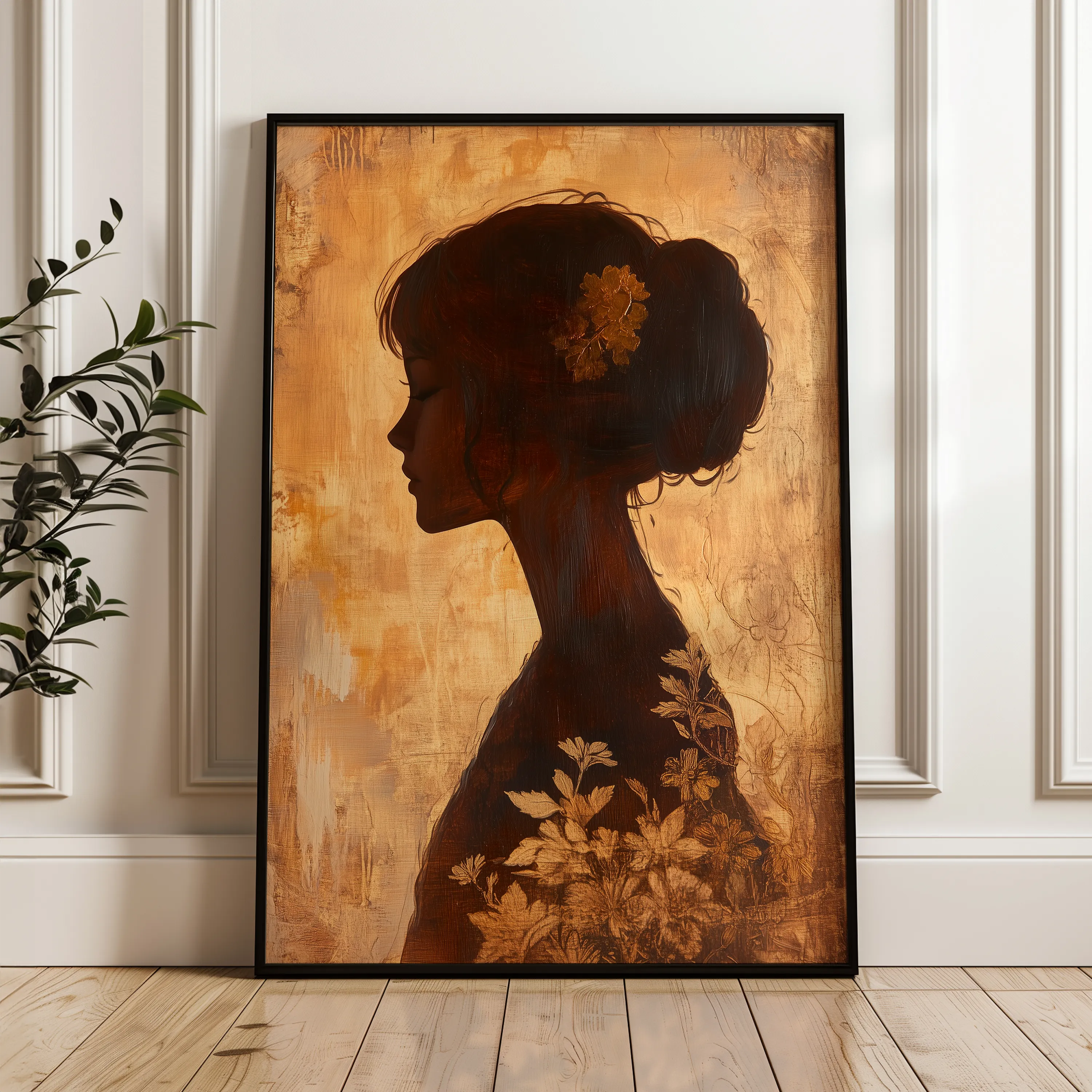 Portrait 145 Canvas Art 18" x 24" / 45 x 60 cm / Black