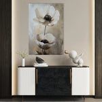 Floral 1450 Canvas Art 18" x 24" / 45 x 60 cm / Black