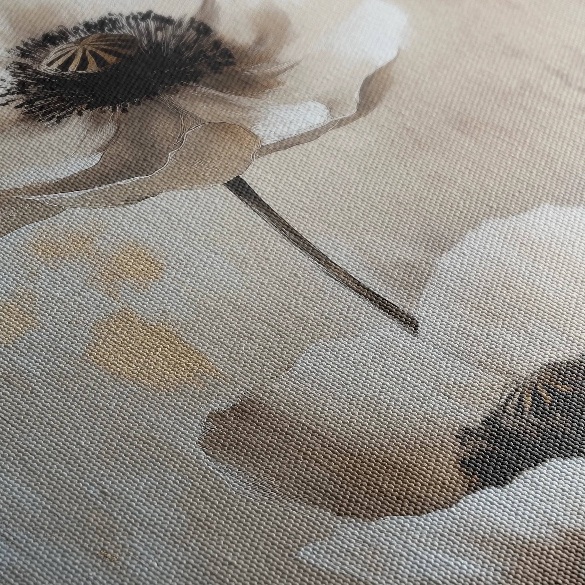 Floral 1450 Canvas Art 18" x 24" / 45 x 60 cm / Black