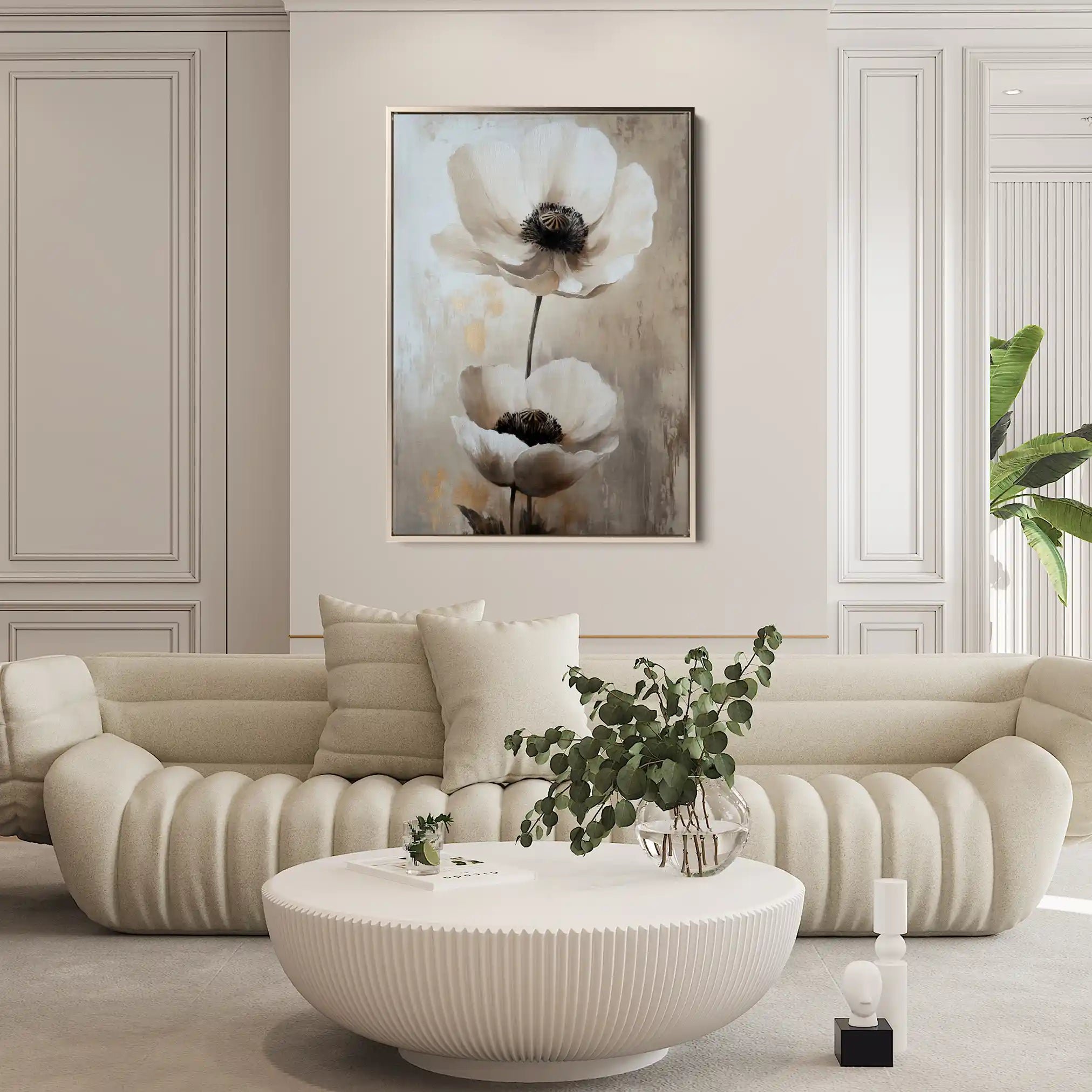 Floral 1450 Canvas Art 60 x 40 cm / Black