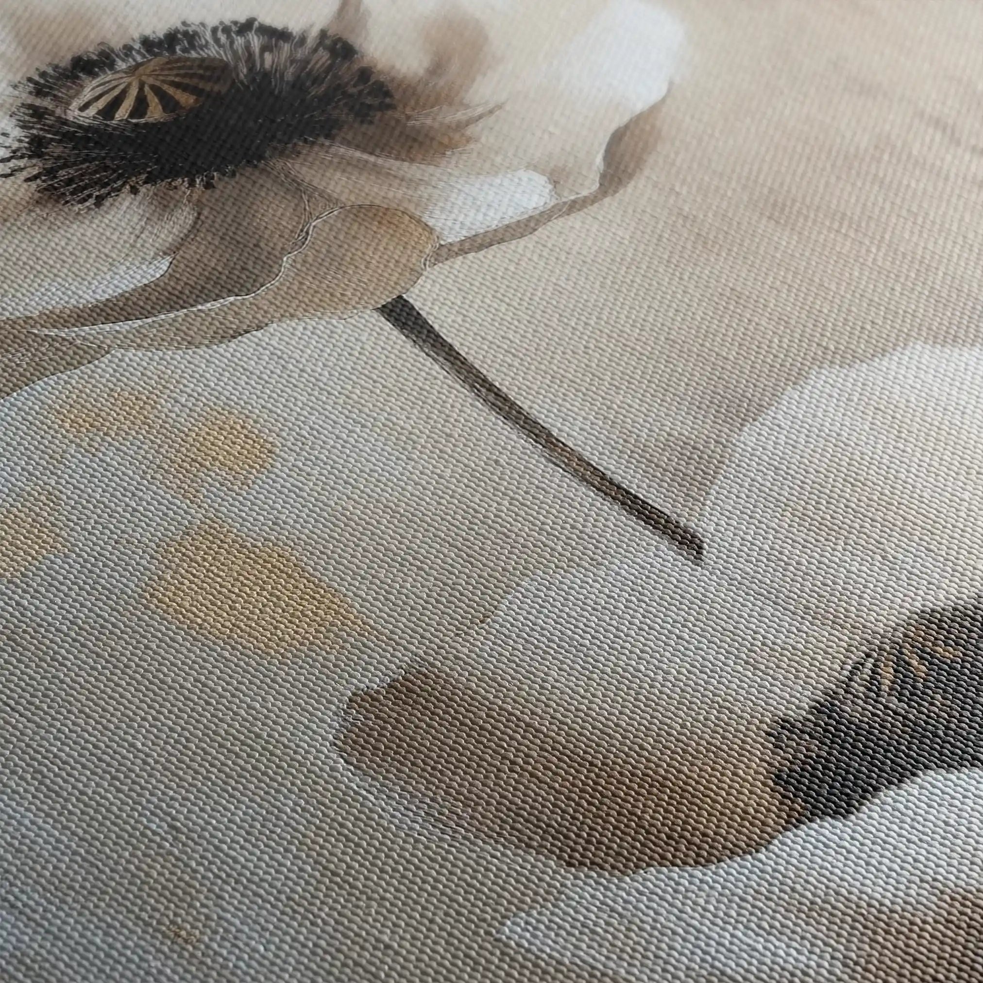 Floral 1450 Canvas Art 60 x 40 cm / Black