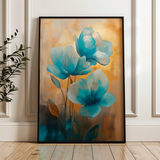 Floral 1451 Canvas Art 18" x 24" / 45 x 60 cm / Black