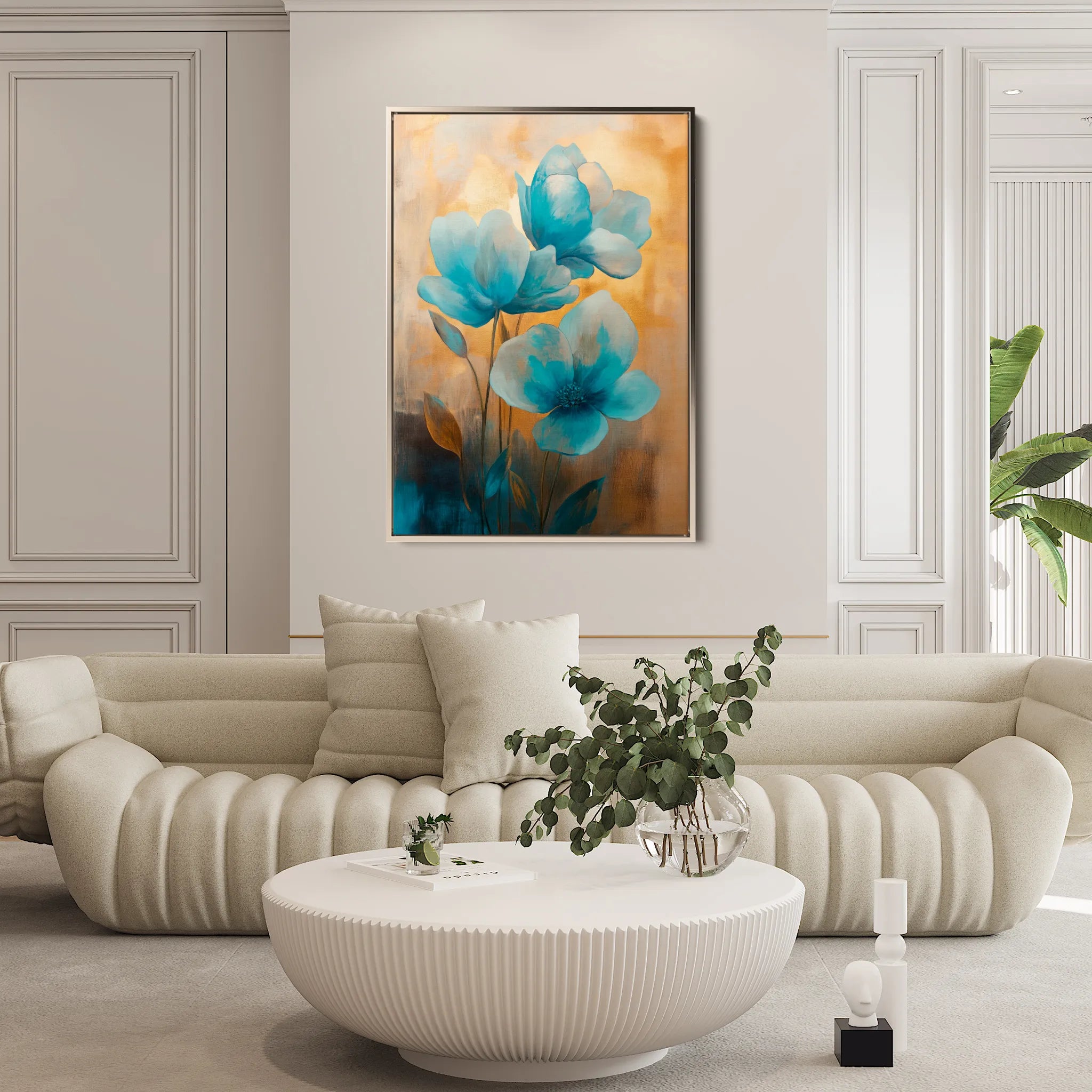 Floral 1451 Canvas Art 18" x 24" / 45 x 60 cm / Black