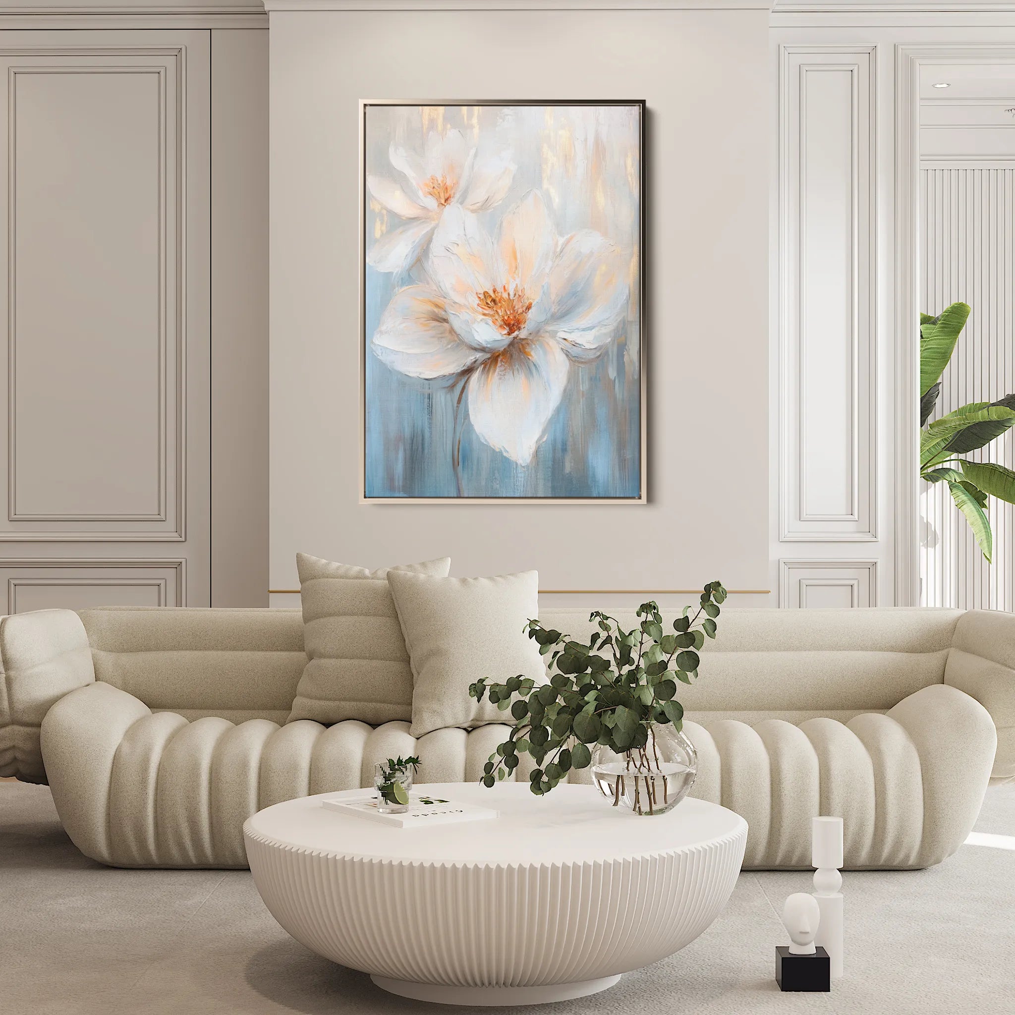Floral 1452 Canvas Art 18" x 24" / 45 x 60 cm / Black