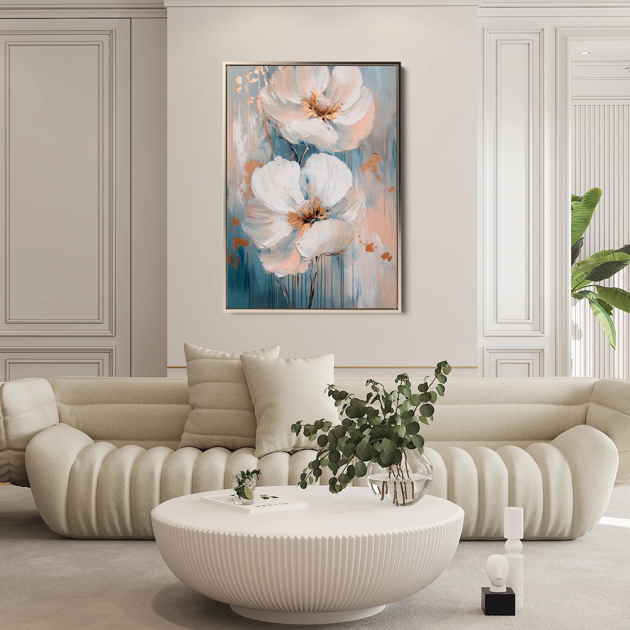 Floral 1453 Canvas Art 18" x 24" / 45 x 60 cm / Black