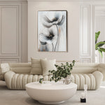 Floral 1455 Canvas Art 18" x 24" / 45 x 60 cm / Black