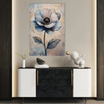 Floral 1457 Canvas Art 18" x 24" / 45 x 60 cm / Black